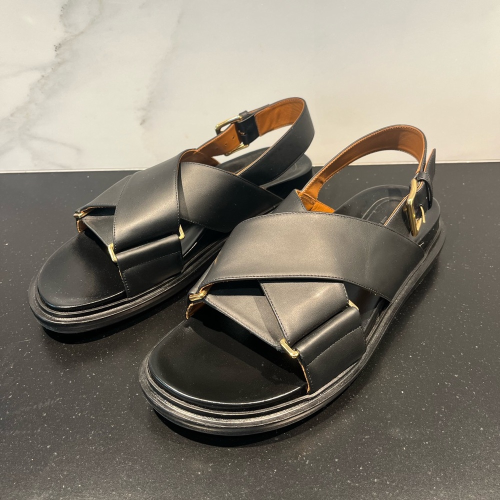 2025 Marni Fussbett leather slingback sandals size 40